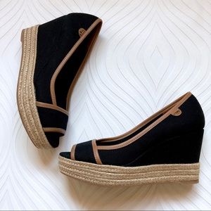 Tory Burch Majorca Peep Toe Wedges